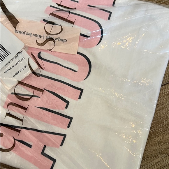 NWT. Cinq à Sept, Small, White & Black Short Sleeve Tee, Amour - Picture 6 of 6